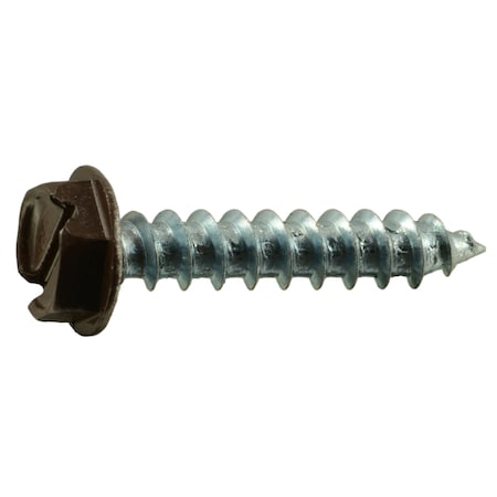 Midwest Fastener Sheet Metal Screw, #10 x 1 in, Painted Steel Flange Hex Head Slotted Drive, 25 PK 37992